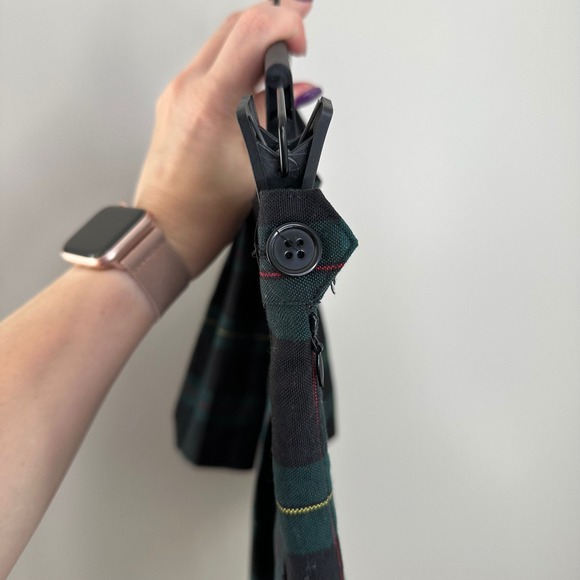 American Apparel XS Plaid Pleated Mini Skirt Green‎ Black School Girl - Picture 3 of 6